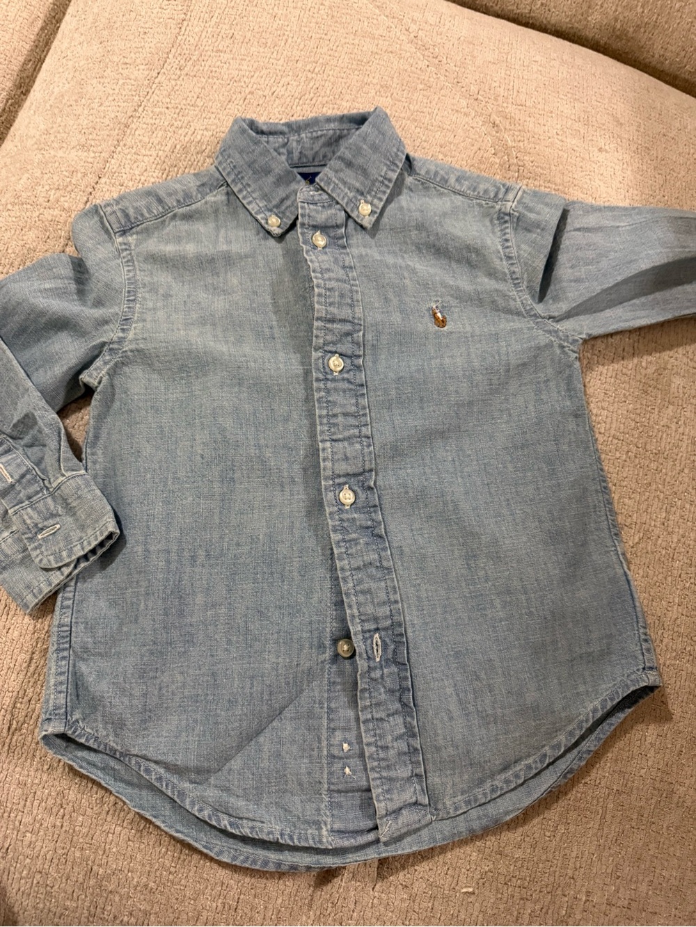 Ralph Lauren Light Denim Button-Down Shirt for Kids - Picture 6 of 6